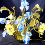 Vaso lampada Iris e girasoli